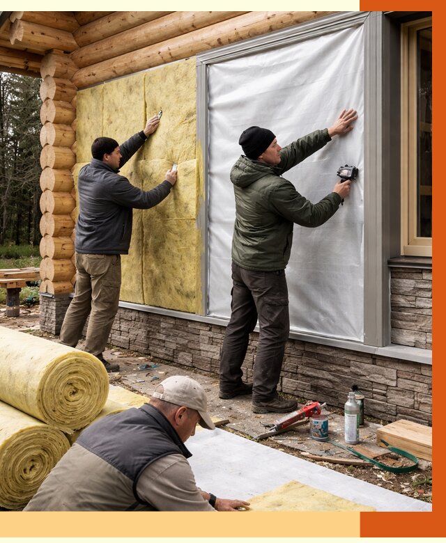 Утепление бревенчатого дома в Учалах от 7778 руб/м2 — заказать под ключ | ТепломастерЧлы