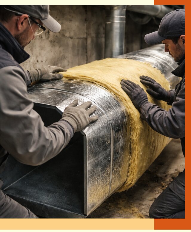 Утепление воздуховодов в Учалах от 4270 руб. — теплоизоляция вентиляции | ТепломастерЧлы