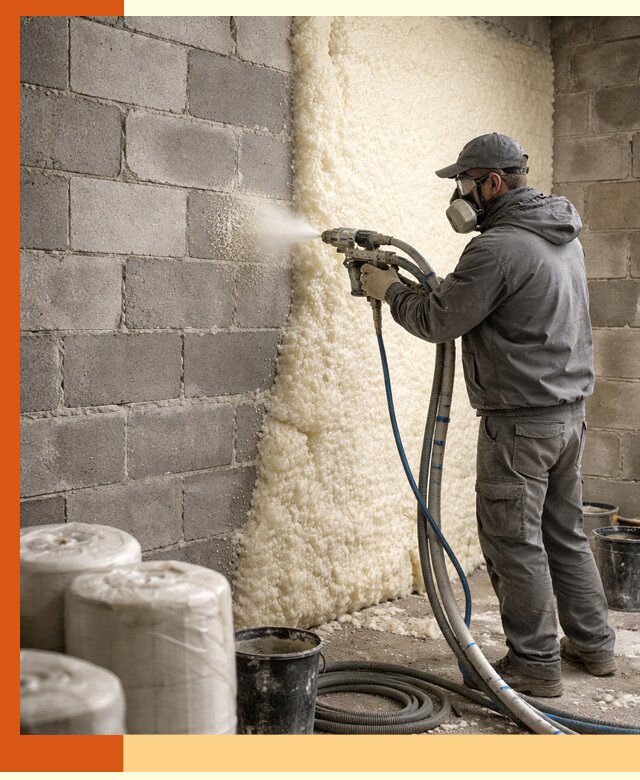 Утепление блочной стены ППУ в Учалах качественно и надёжно