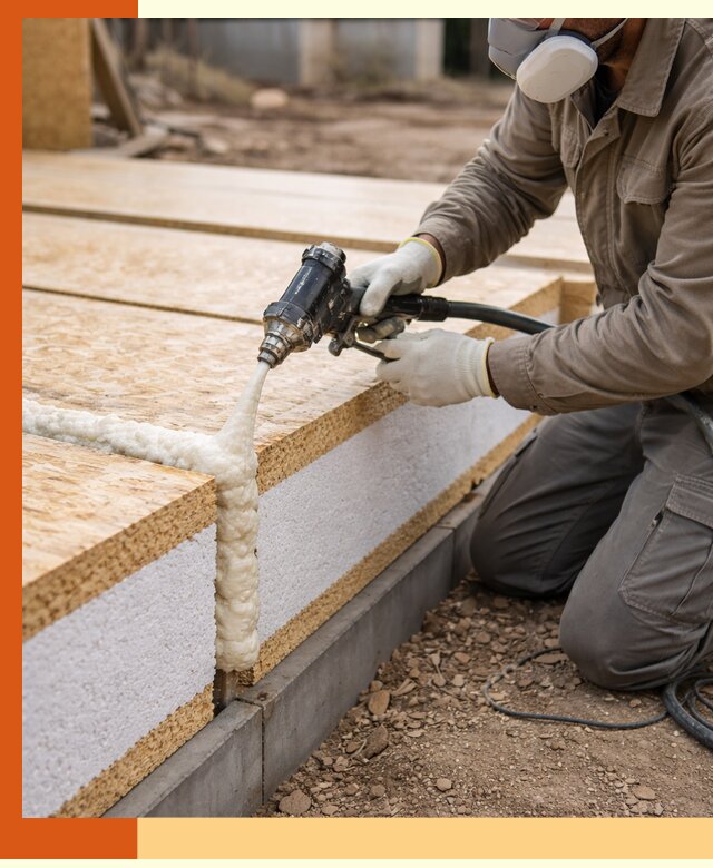 Утепление СИП-панелей пенополиуретаном (ППУ) в Учалах