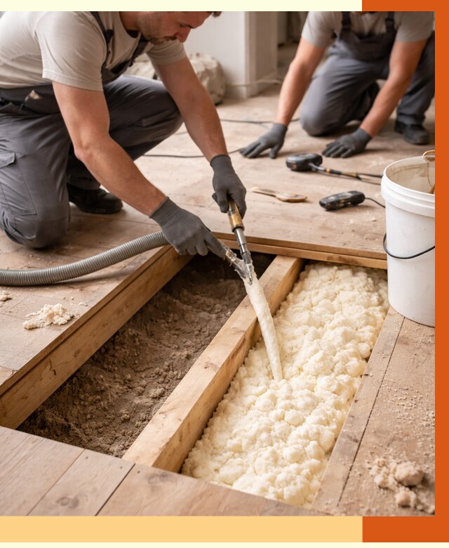 Заполнение пустот пола в Учалах от 2745 руб. — утепление пустот пола под ключ | ТепломастерЧлы