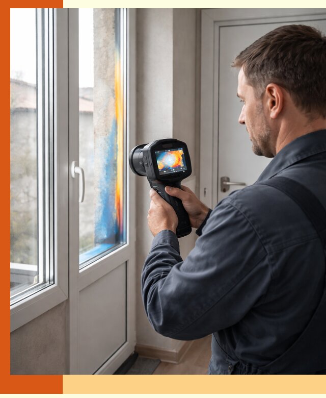 Тепловизионное обследование окон и дверей в Учалах