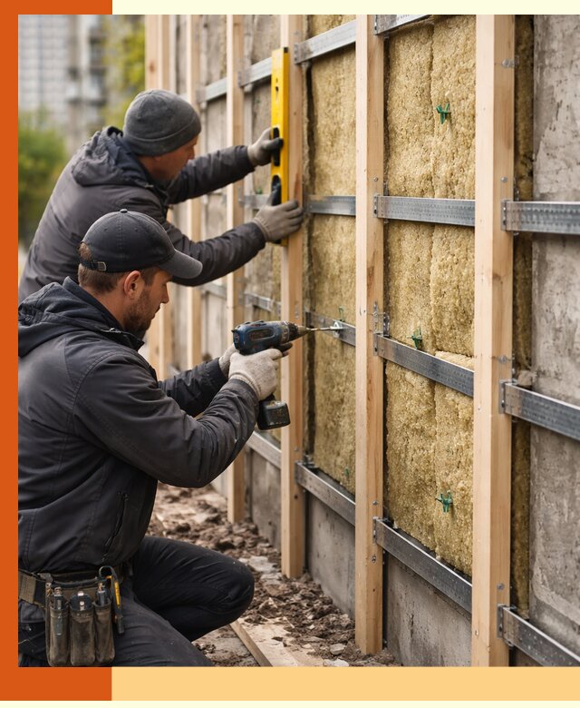 Монтаж обрешетки под утепление зданий и квартир в Учалах